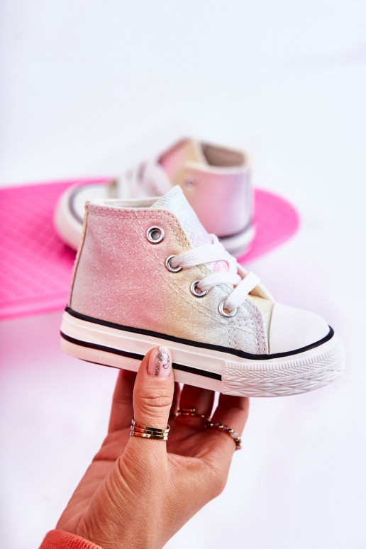 Witte sneakers met zool in diverse kleuren Blanka