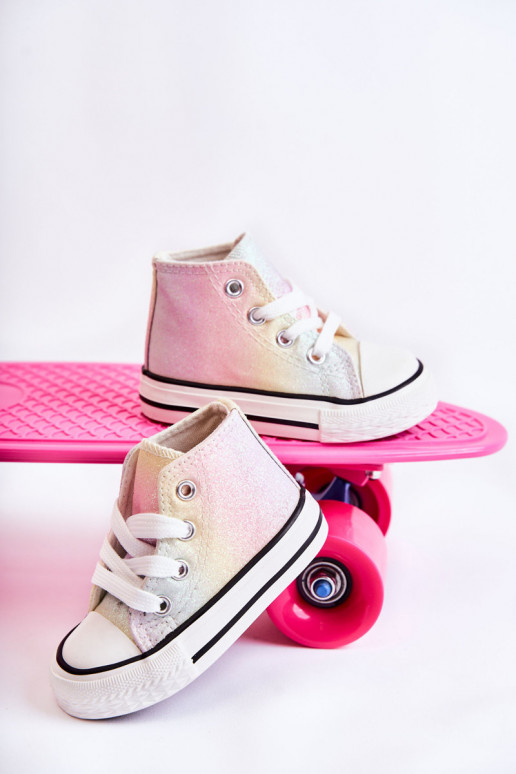 Witte sneakers met zool in diverse kleuren Blanka