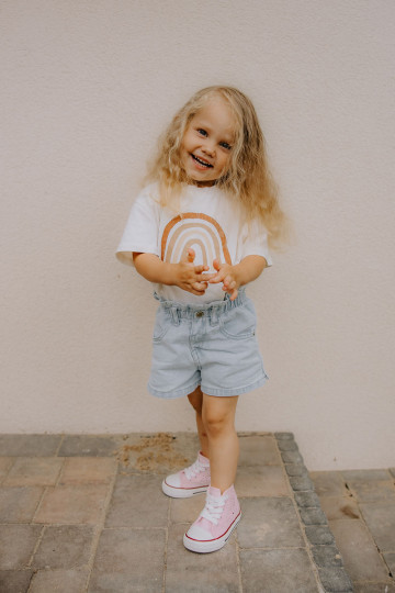 Kindervrijetijdsschoenen met een hak roze kleur Mona 2