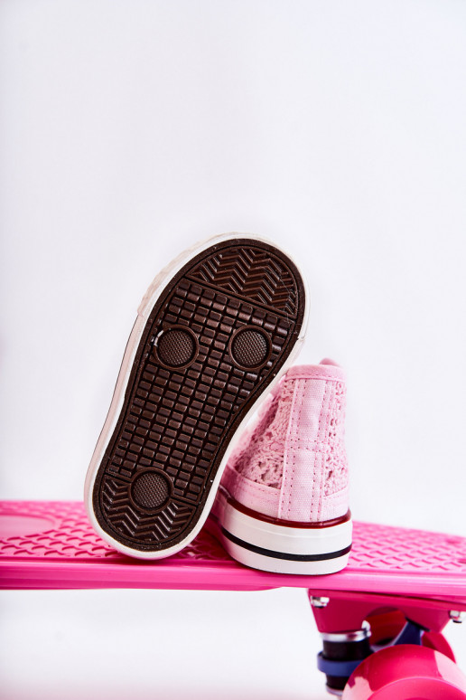 Kindervrijetijdsschoenen met een hak roze kleur Mona Kindervrijetijdsschoenen met een hak roze kleur Mona