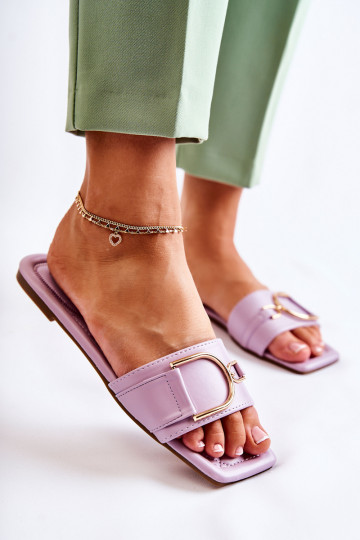 Klassiek model Slippers met ornamenten paarse kleur Shilla