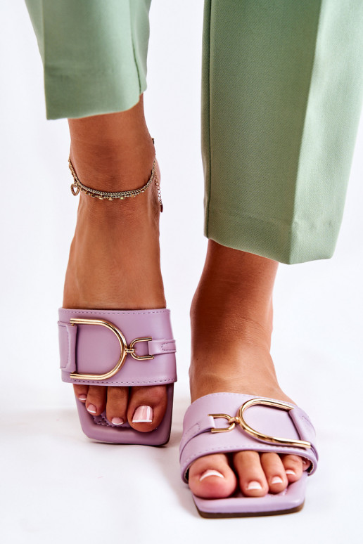 Klassiek model Slippers met ornamenten paarse kleur Shilla Klassiek model Slippers met ornamenten paarse kleur Shilla