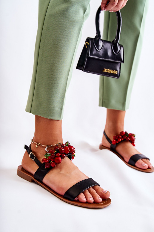 modieuze sandalen met kralen in de kleur Hally zwart modieuze sandalen met kralen in de kleur Hally zwart