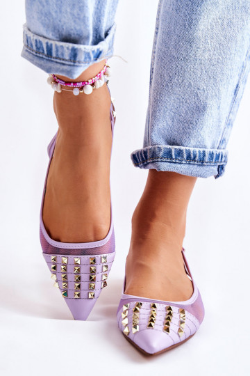 Ballerina's met klinknagels in de paarse kleur Kinley 2