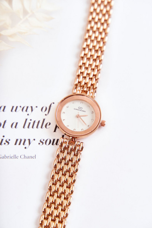 Dameshorloge Giorgio & Dario met fonkelende ogen in roze goud Dameshorloge Giorgio & Dario met fonkelende ogen in roze goud