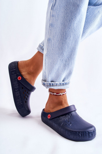 Lichte pantoffels Big Star II275002 donkerblauw