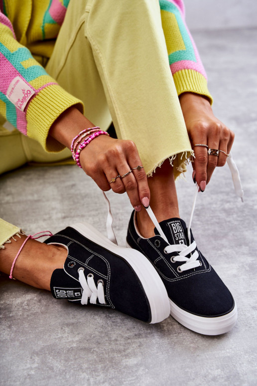 Stoffen sneakers i Big Star KK274019 zwart Stoffen sneakers i Big Star KK274019 zwart