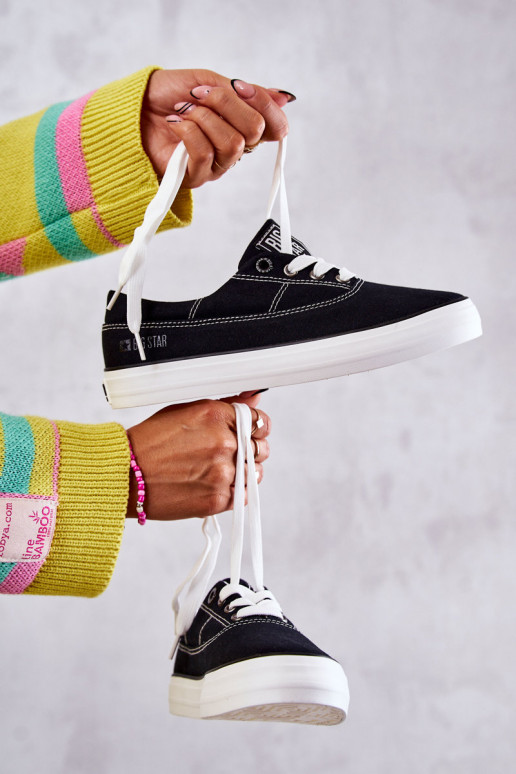 Stoffen sneakers i Big Star KK274019 zwart Stoffen sneakers i Big Star KK274019 zwart