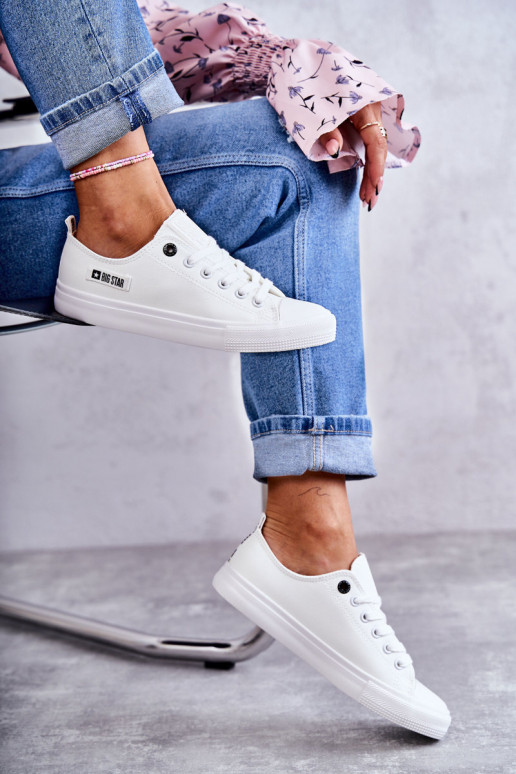 sneakers met platte zolen Big Star KK274010 witte kleur sneakers met platte zolen Big Star KK274010 witte kleur