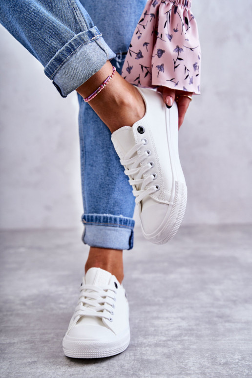 sneakers met platte zolen Big Star KK274010 witte kleur sneakers met platte zolen Big Star KK274010 witte kleur