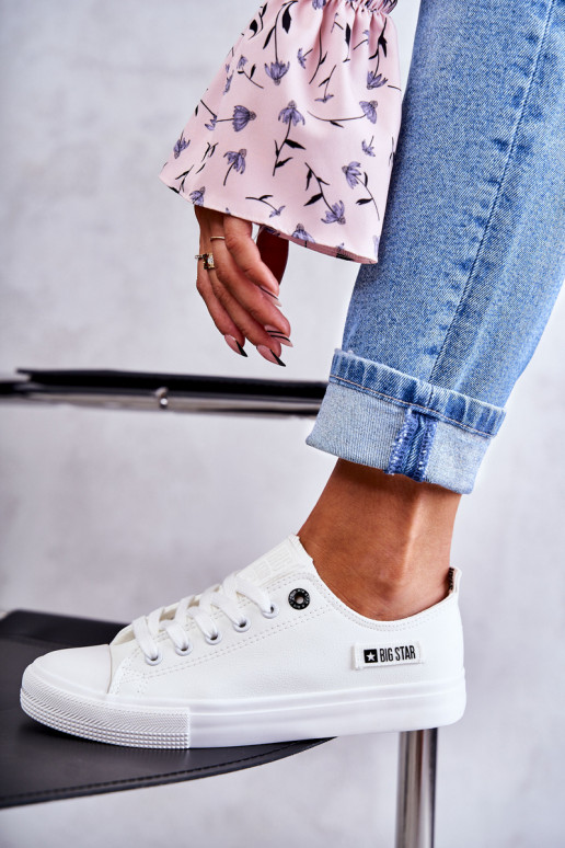 sneakers met platte zolen Big Star KK274010 witte kleur sneakers met platte zolen Big Star KK274010 witte kleur