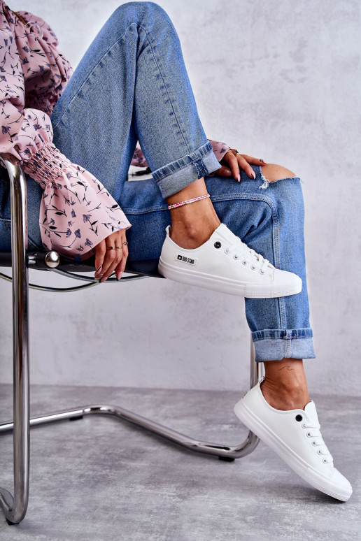 sneakers met platte zolen Big Star KK274010 witte kleur sneakers met platte zolen Big Star KK274010 witte kleur