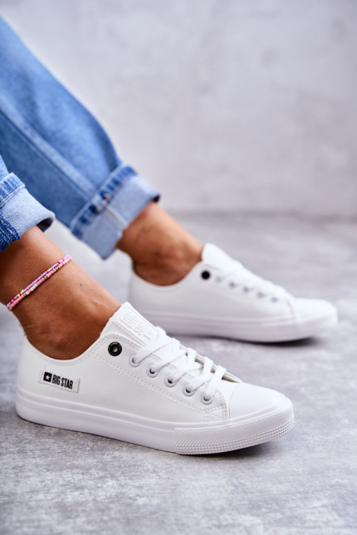 sneakers met platte zolen Big Star KK274010 witte kleur sneakers met platte zolen Big Star KK274010 witte kleur