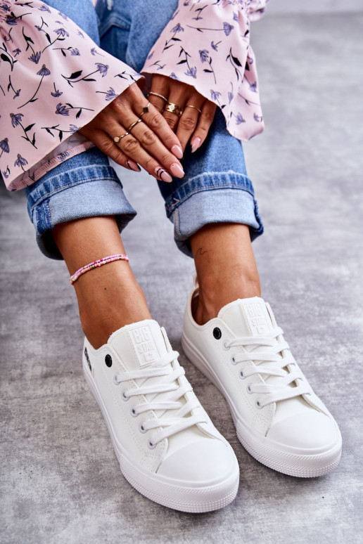 sneakers met platte zolen Big Star KK274010 witte kleur sneakers met platte zolen Big Star KK274010 witte kleur