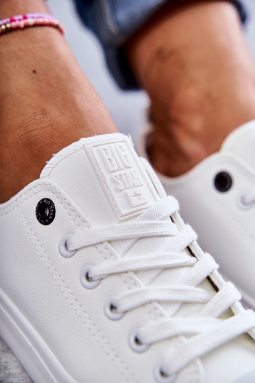 sneakers met platte zolen Big Star KK274010 witte kleur sneakers met platte zolen Big Star KK274010 witte kleur