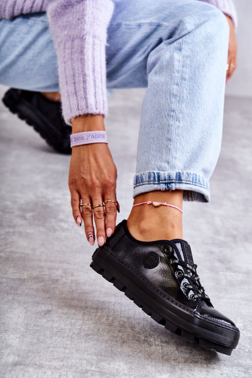 met vrijetijdsschoenen met lakeffect Big Star KK274044 zwarte kleur met vrijetijdsschoenen met lakeffect Big Star KK274044 zwarte kleur