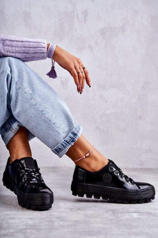 met vrijetijdsschoenen met lakeffect Big Star KK274044 zwarte kleur met vrijetijdsschoenen met lakeffect Big Star KK274044 zwarte kleur