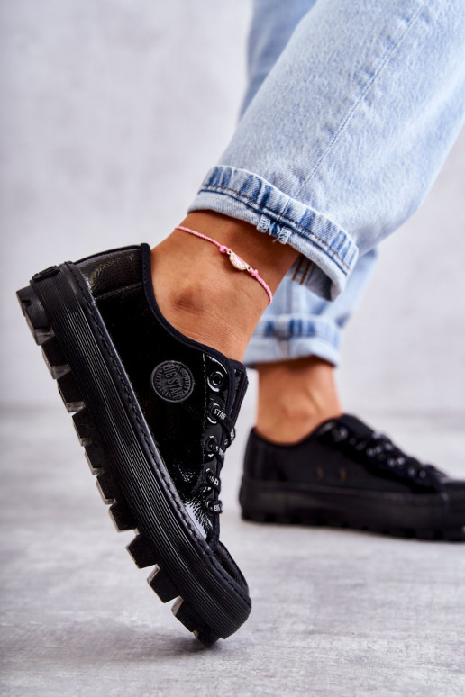 met vrijetijdsschoenen met lakeffect Big Star KK274044 zwarte kleur met vrijetijdsschoenen met lakeffect Big Star KK274044 zwarte kleur