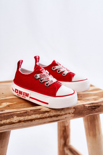 Vrijetijdsschoenen voor kinderen BIG STAR KK374051 rode kleur