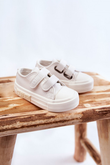 Vrijetijdsschoenen voor kinderen met zelfklevende sluitingen BIG STAR KK374091 witte kleur