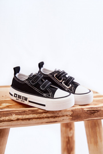 Vrijetijdsschoenen voor kinderen met zelfklevende sluiting BIG STAR KK374074 Zwart en wit
