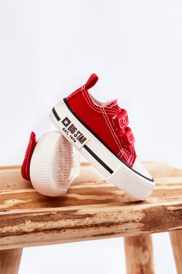 Vrijetijdsschoenen voor kinderen met zelfklevende sluitingen BIG STAR KK374076 rode kleur 2