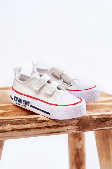 Vrijetijdsschoenen voor kinderen met zelfklevende sluitingen BIG STAR KK374079 witte kleur