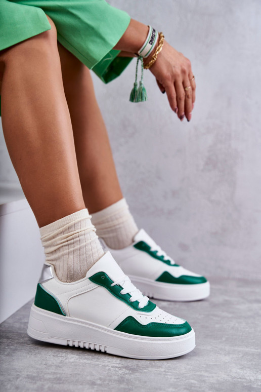 sneakers met plateau Wit-groen Kyllie sneakers met plateau Wit-groen Kyllie