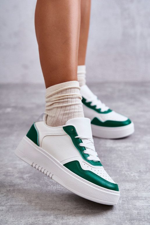 sneakers met plateau Wit-groen Kyllie sneakers met plateau Wit-groen Kyllie