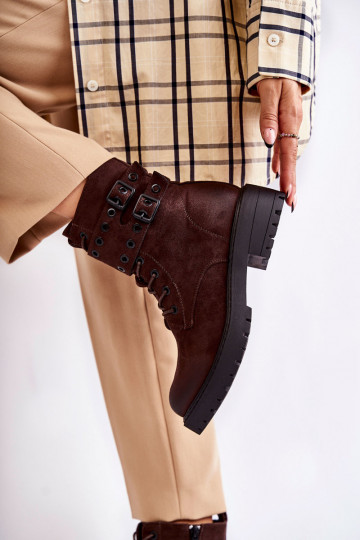 Suede verwarmde laarzen in de bruine kleur Silvor 2