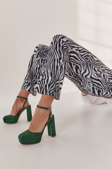 Rozelgroene sandalen met hak voor dames 2