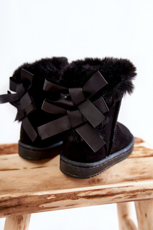 Warme kinderschoenen met linten snowboots in de kleur Funky zwart Warme kinderschoenen met linten snowboots in de kleur Funky zwart