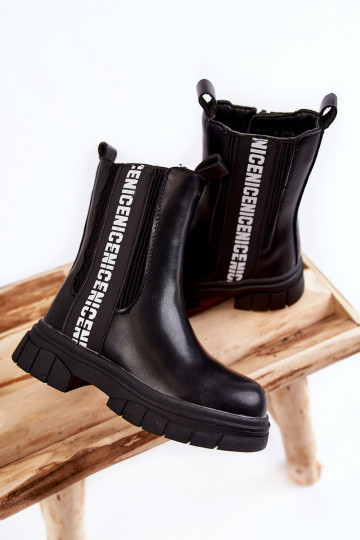 Kinderlaarzen verwarmd in de kleur zwart Kimmy 2