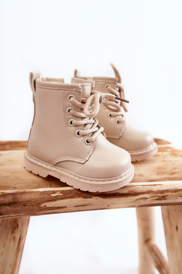 Kinderlaarzen met rits beige Omua