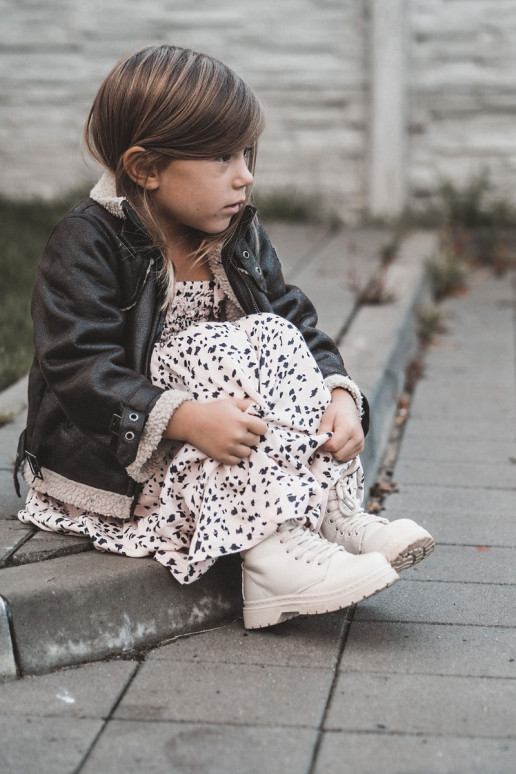 Kinderlaarzen met rits beige Omua