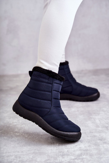 Verwarmde dames snowboots in de donkerblauwe kleur Mezyss
