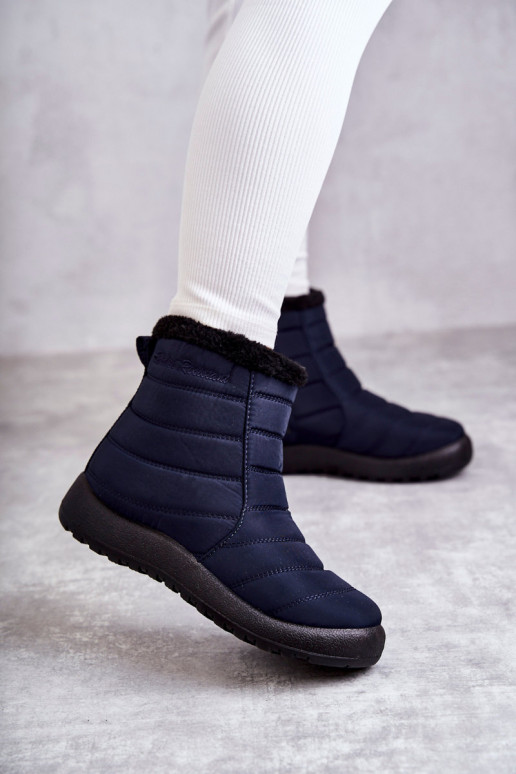 Verwarmde dames snowboots in de donkerblauwe kleur Mezyss