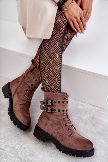 Suede verwarmde laarzen in de bruine kleur Silvor 2