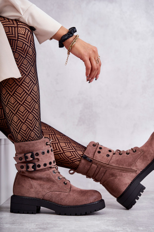 Suede verwarmde laarzen in de bruine kleur Silvor Suede verwarmde laarzen in de bruine kleur Silvor