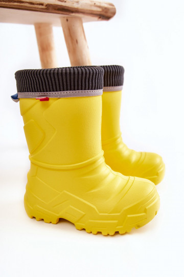Kinderrubberlaarzen verwarmd Befado 162X302 gele kleur