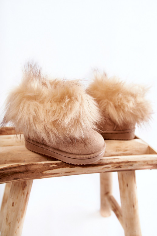Kindersnowboots met bont in de beige kleur Ariana Kindersnowboots met bont in de beige kleur Ariana