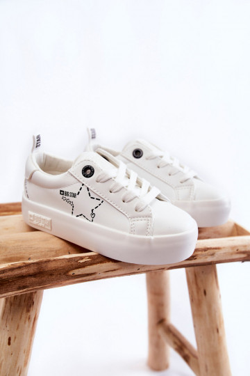 Kindersportschoenen met veters Big Star KK374222 witte kleur