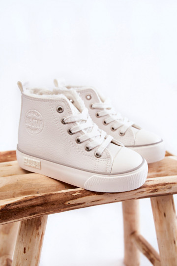 Kinderschoenen met binnenzolen met ritsen Big Star KK374227 witte kleur