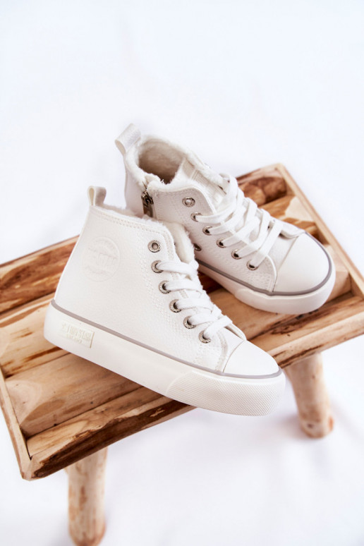 Kinderschoenen met binnenzolen met ritsen Big Star KK374227 witte kleur