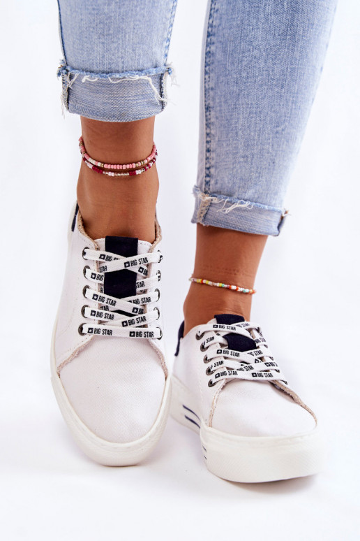 Damesschoenen Memory Foam System Big Star KK276002 witte kleur Damesschoenen Memory Foam System Big Star KK276002 witte kleur