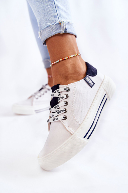 Damesschoenen Memory Foam System Big Star KK276002 witte kleur Damesschoenen Memory Foam System Big Star KK276002 witte kleur