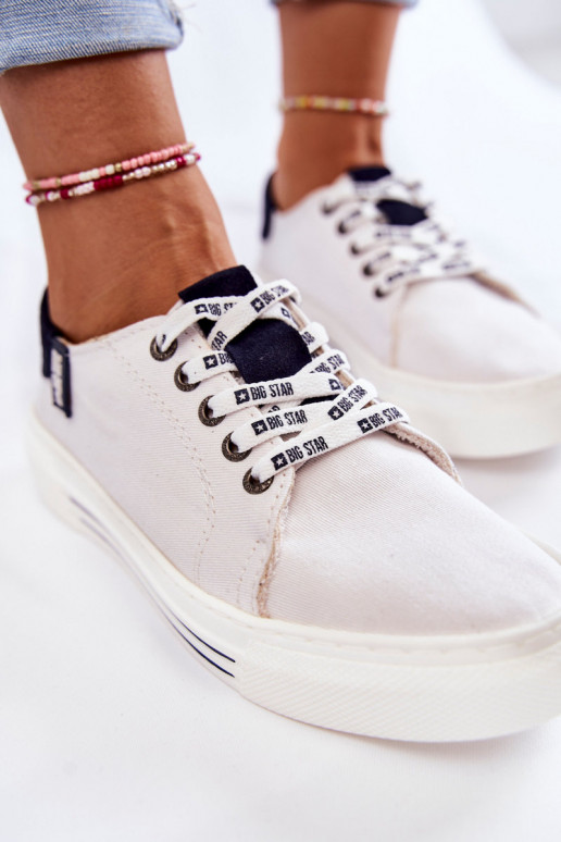 Damesschoenen Memory Foam System Big Star KK276002 witte kleur Damesschoenen Memory Foam System Big Star KK276002 witte kleur