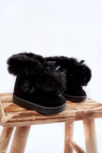Verwarmde kinderlaarzen snowboots zwarte kleur Roofy