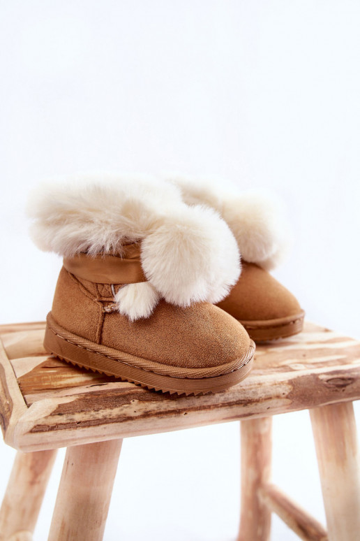 Kinderwarmlaarzen snowboots bruin-witte kleur Roofy Kinderwarmlaarzen snowboots bruin-witte kleur Roofy