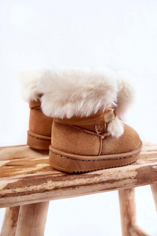 Kinderwarmlaarzen snowboots bruin-witte kleur Roofy Kinderwarmlaarzen snowboots bruin-witte kleur Roofy